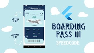 Flutter UI design | Flight Boarding pass Ui | Dotted line, clipPath design, Rotated icon.