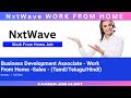 NxtWave Job | Business Development Associate -sales (Tamil,Telugu, Hindi | Work From Home