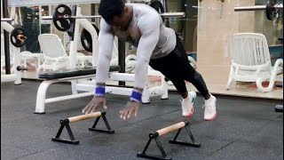 Explosive chest workout with parallettes | Intermediate level
