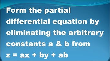 Formation of Partial Differential Equation by elimination of arbitrary constants # Problem in Tamil