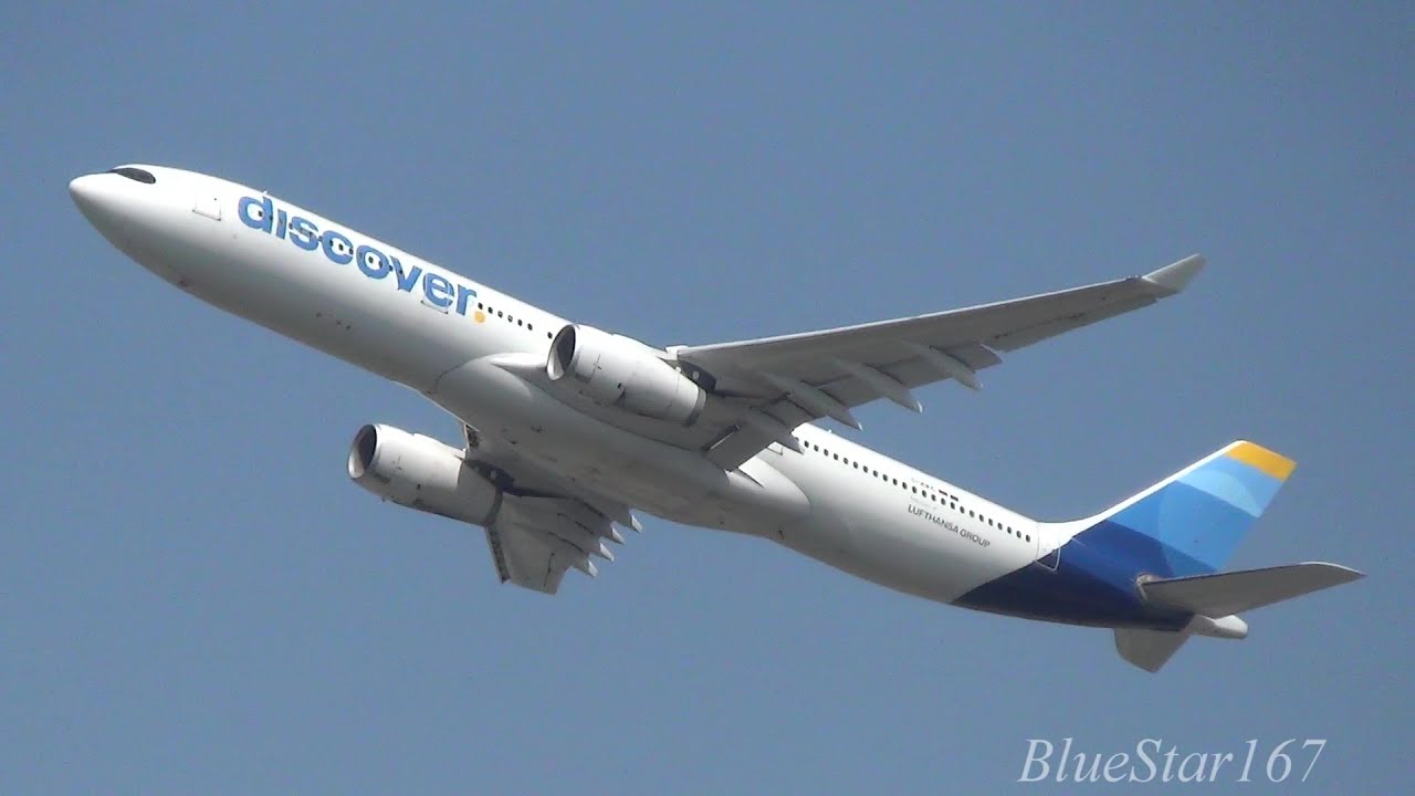 Discover Airlines Airbus A330-300 (D-AIKC) takeoff from FRA/EDDF ...