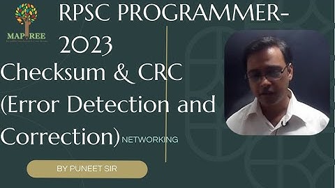 Checksum & CRC Error Detection and Correction-(NETWORKING)||RPSC PROGRAMMER||BY PUNEET SIR