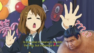 Yui Imitates Sumo Wrestler K-On