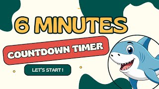 SHARK COUNTDOWN ! 6:00 🦈 Shark timer from 6 minutes to zero in minutes and seconds / 360' - 0
