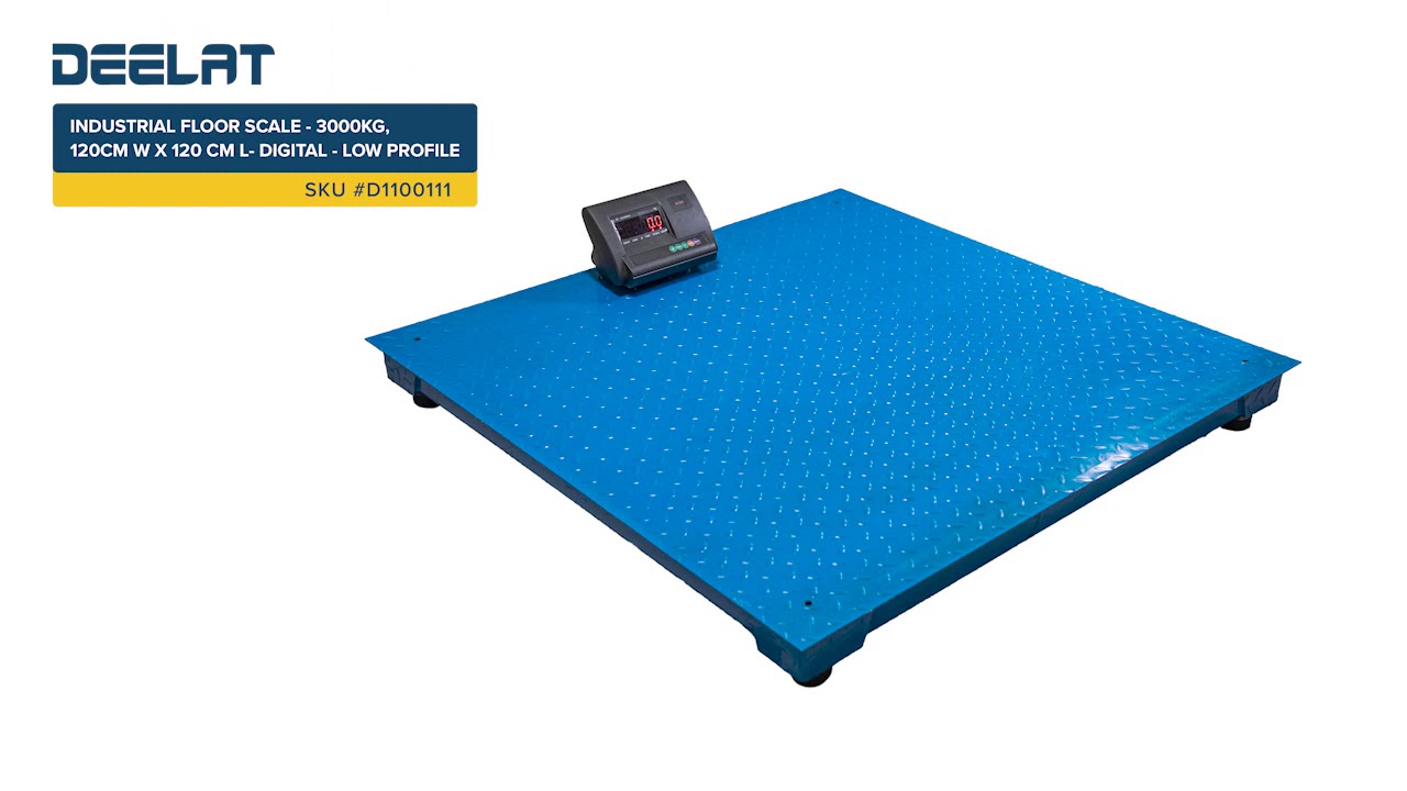 Industrial Floor Scale - 3000kg, 120 cm W x 120 cm L - Digital - Low Profile 
