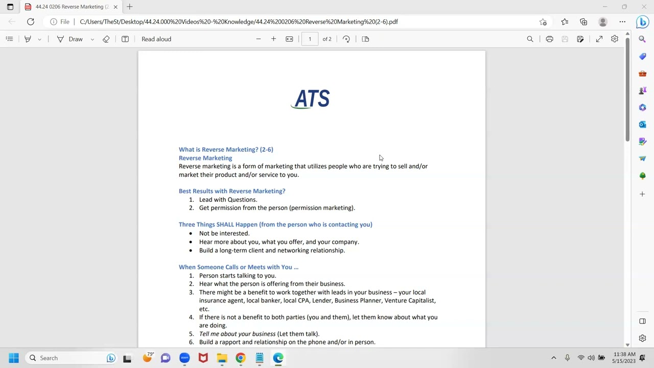 What is Reverse Marketing? (2-6)