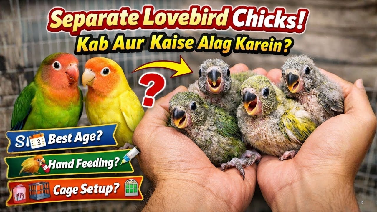 Separate Lovebird Chicks | Kab aur Kaise Baby Lovebirds Parents Se Alag Karein 🐦