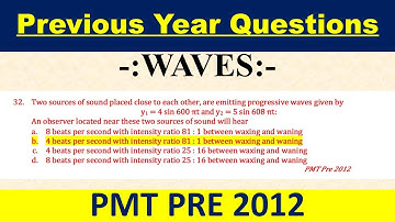 Two sources of sound placed close to each other, are emitting progressive waves given by