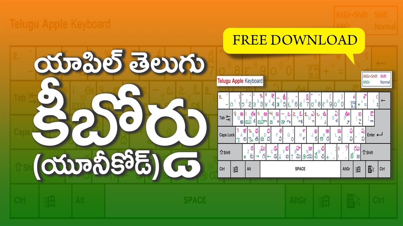 Telugu Apple Keyboard (Unicode) Free Download | Telugu Graphic ...