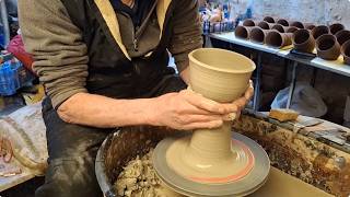 Making some pottery vases.