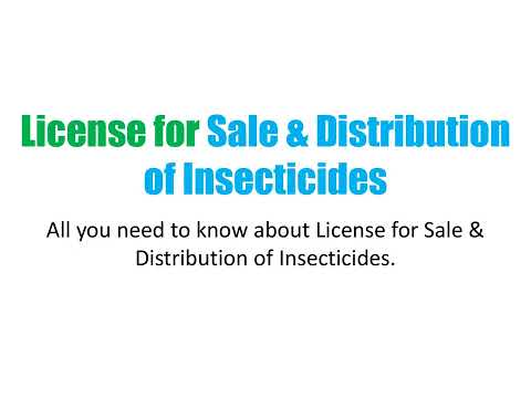 License for Sale & Distribution of Insecticides