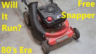 Free Snapper Push Mower - Will It Run?
