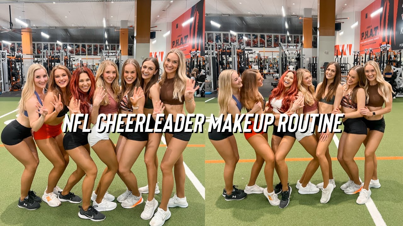 NFL cheerleader full coverage and long lasting gameday hair & makeup routine!