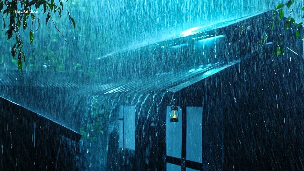 Сильная грозовая ночь с проливным дождем и очень громким громом ⚡⛈ Звуки грозы для сна