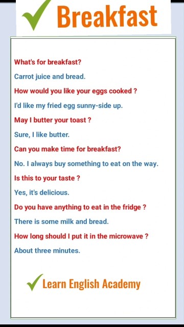 Breakfast #englishquestionsanswers #learnenglishonline #short # ...