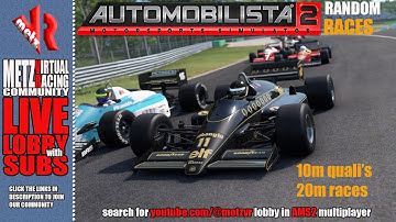 Automobilista 2 Live! RANDOM RACES with the METZ Virtual Racing Community!