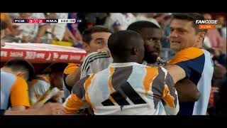 Rudiger fight agents referee barcelona vs real madrid final match copa del rey 2024-25 #barcelona