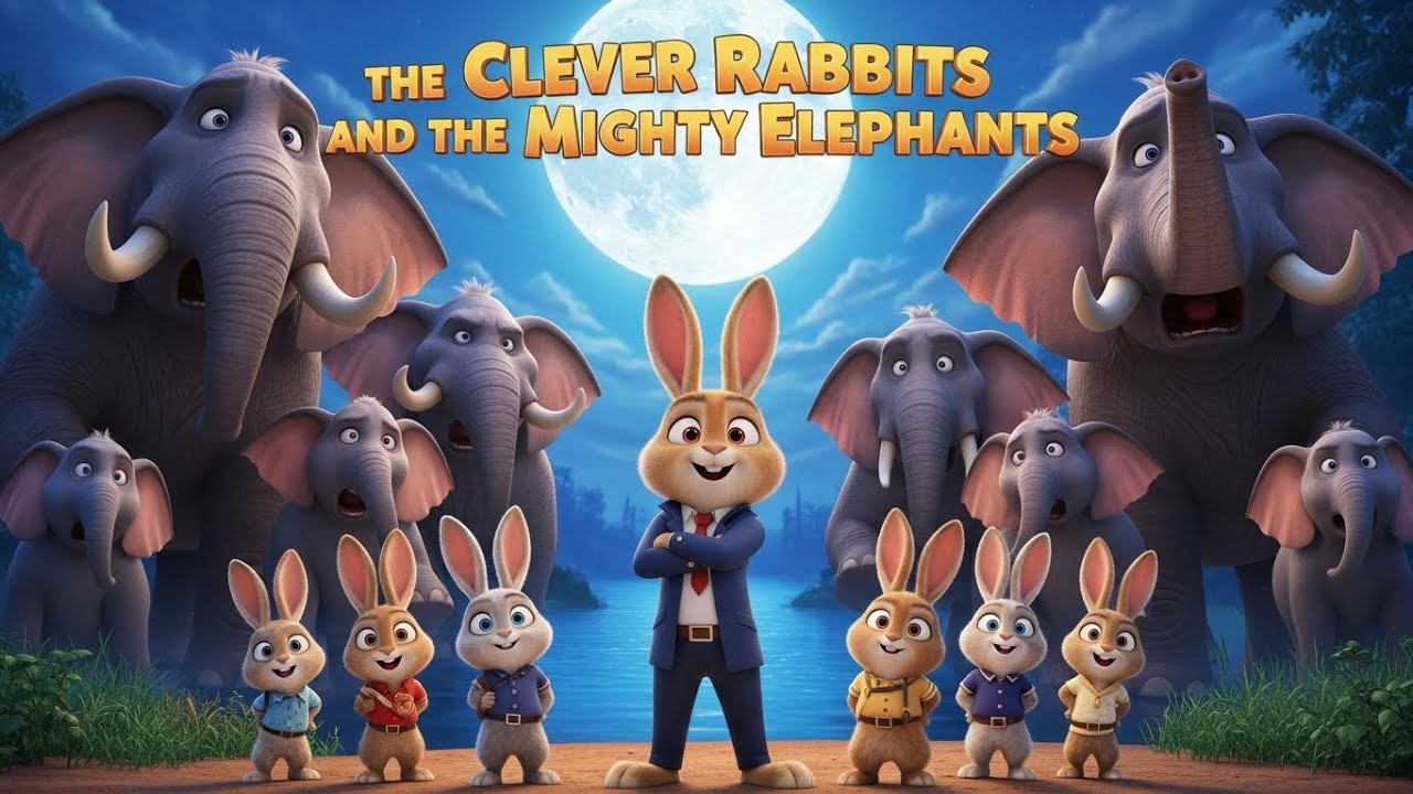 The Clever Rabbits 🐇and the Mighty Elephants🐘 | A Magical Moral Story for Kids 