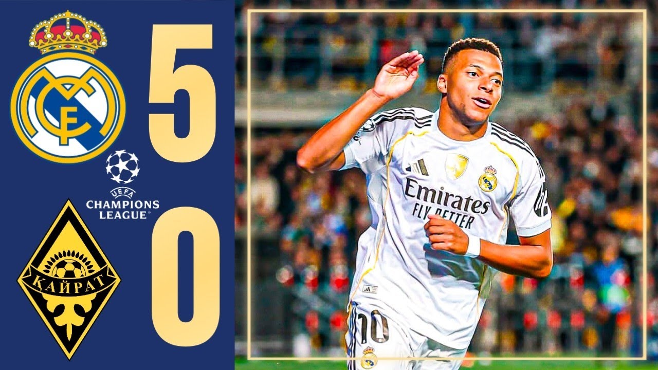 Real Madrid vs Kairat Almaty 5-0 Highlights | Champions League - YouTube
