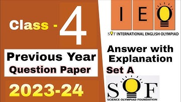 IEO Class 4 previous year question paper 2023-24 / IEO solved paper grade 4 / IEO Olympiad class 4