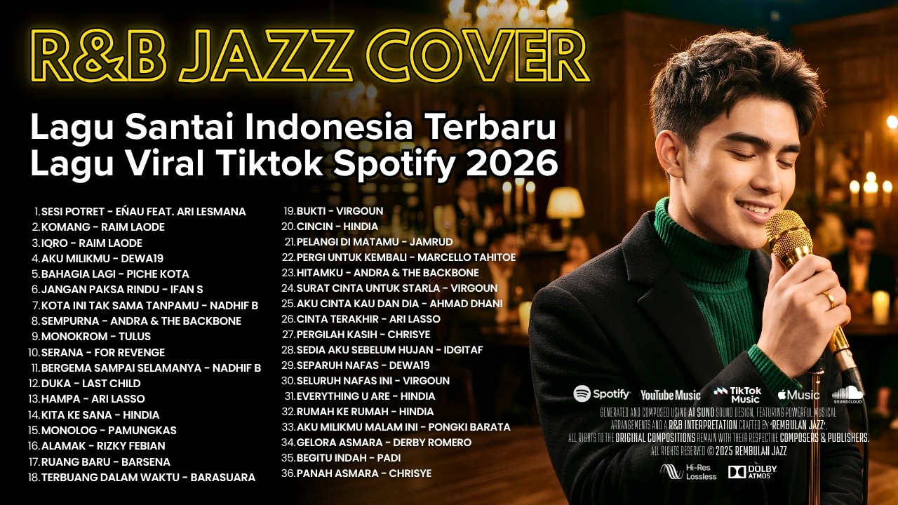 Kumpulan Lagu Pop Santai HITS Indonesia Versi Jazz 🌙🎷┃Rembulan Jazz