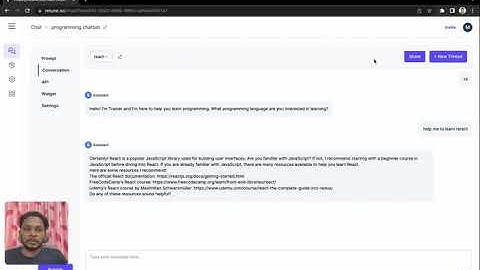 re:tune chat section walkthrough - create and publish your chatbot