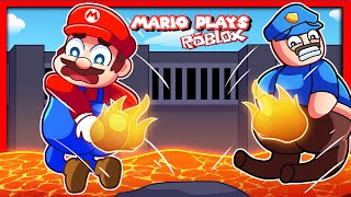 Mario Plays ROBLOX BARRY'S PRISON RUN! (LAVA CHALLENGE) Co. @ItsDipsy 👮