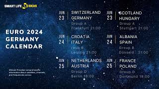 UEFA Euro 24 Germany Calendar 23/24/25 Jun 2024