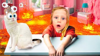 Dad Rescued Nastya And Her Cat - The Floor Is A Lava Story For Kids