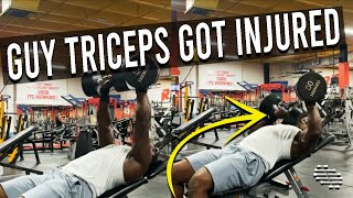 Guy Was Pressing at the Gym Then His Right Hand Triceps Couldn’t Handle the Weight