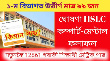 ঘোষণা হল মেট্ৰিক Compartmental পৰীক্ষাৰ ফলাফল//এইবাৰ HSLC পাছ কৰিলে 12861 গৰাকী নতুন পৰীক্ষাৰ্থীয়ে
