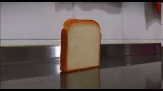 Piece of bread falling over but I added an explosion
