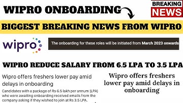 WIPRO ONBOARDING LATEST UPDATES | WIPRO REDUCED FRESHERS SALARY FROM 6.5 LPA TO 3.5 LPA | VELOCITY