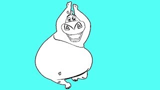 Madagascar - How to draw Gloria from Madagascar