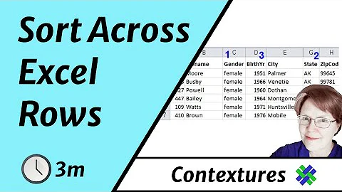 Sort Data in Excel Rows