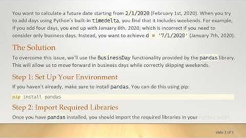 How to Calculate Business Days in Python: Excluding Weekends with pandas