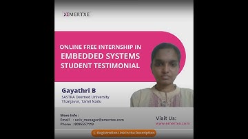 Emertxe Online Free Internship | Intern Review | Gayathri B | SASTRA Deemed University | Thanjavur