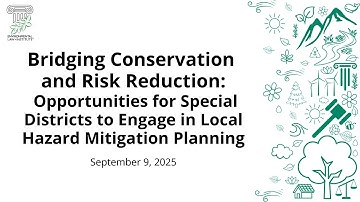 Opportunities for Special Districts to Engage in Local Hazard Mitigation Planning