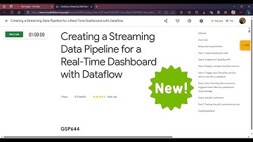 Creating a Streaming Data Pipeline for a Real Time Dashboard with Dataflow | GSP644 | #qwiklabs