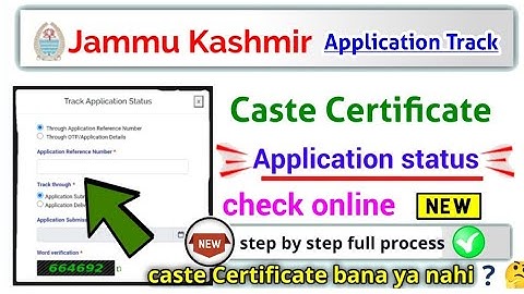 Jammu Kashmir cast certificate application track online, jansugam caste certificate 2023