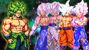 Broly DBS V2 OP VS Gogeta TP V3 OP(AF) & Vegito OP & Goku V6 LB OP & Vegeta DBS OP in JumpForceMugen