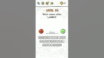 Brain challenge level 53 What comes after lambn, Solution Walkthrough