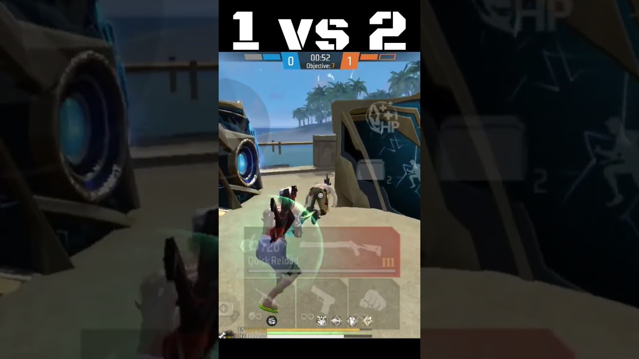 1 vs 2 ff custom mobile gameplay || free fire max mobile gameplay