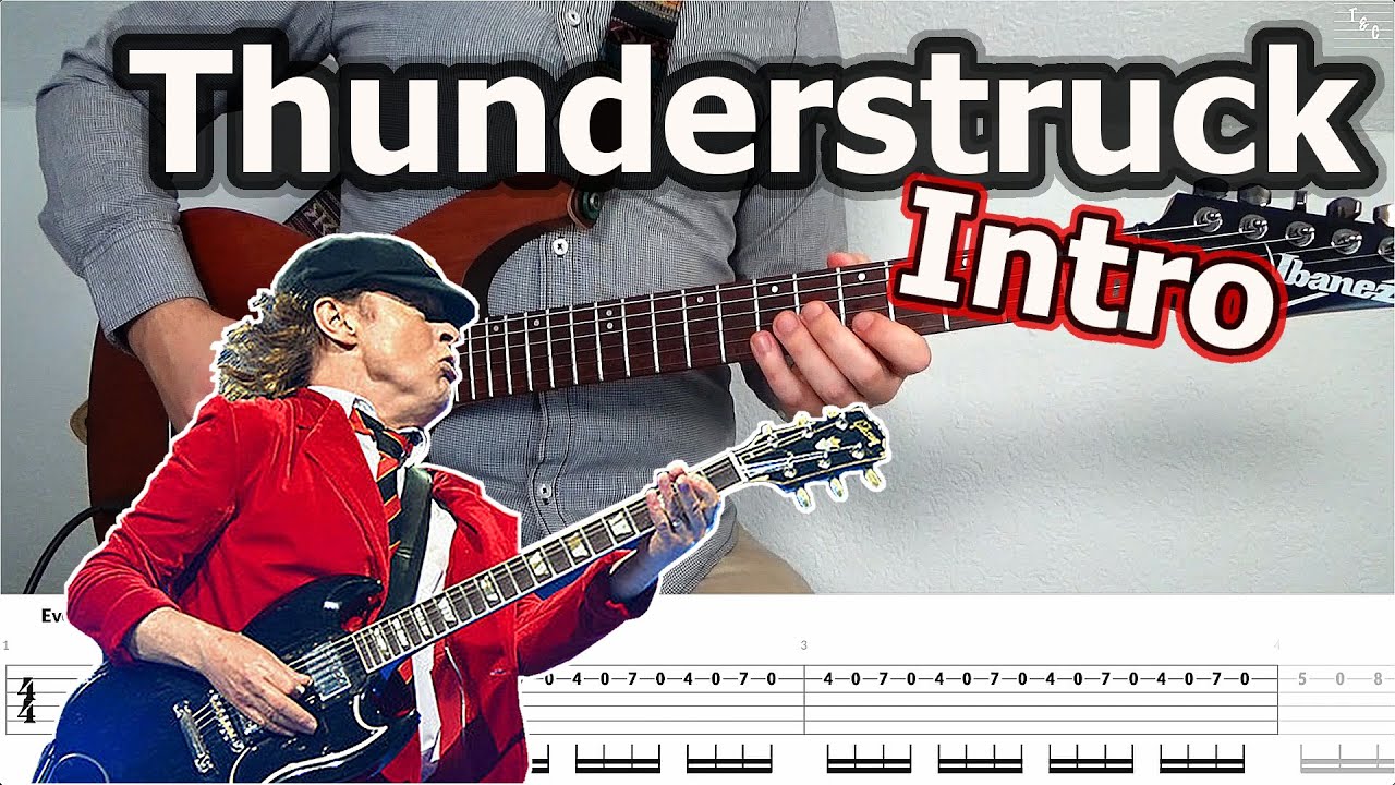 AC/DC Thunderstruck Intro Guitar Riff (with Tabs) YouTube AC/DC Thunderstruck Intro Guitar Riff (with Tabs) YouTube