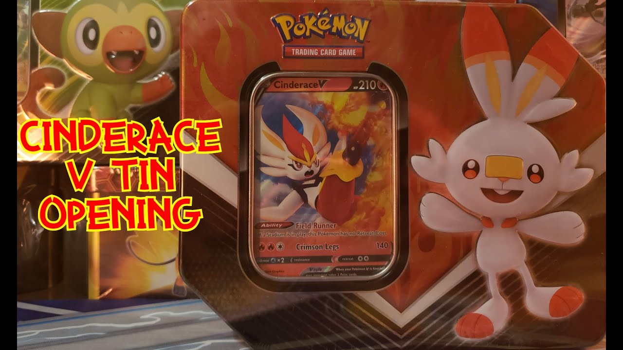 Pokémon Cinderace V Tin Opening (Galar Partners)