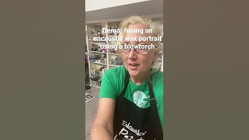Demo: fusing an encaustic wax portrait using a blowtorch