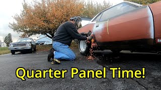 1970 Plymouth Cuda Quarter panel replacement Part 1