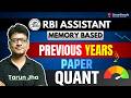 RBI Assistant 2023 Memory Based Questions | Previous Year Quant Paper | Live by Tarun Jha