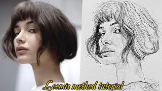 Loomis Method portrait Face:How to Draw a Face beginners tutorial