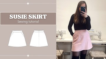 DIY A-line skirt with pockets + FREE sewing pattern | Susie skirt sewing tutorial | easy skirt